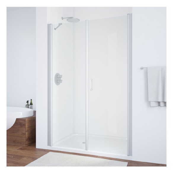 Душевая дверь в нишу Vegas Glass EP-F-2 130 07 01 R профиль матовый хром, стекло прозрачное 