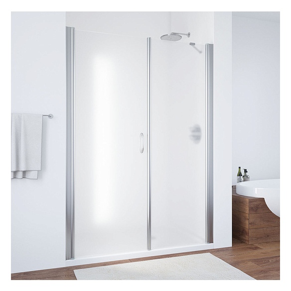 Душевая дверь в нишу Vegas Glass EP-F-2 155 08 10 L профиль глянцевый хром, стекло сатин 