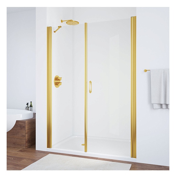 Душевая дверь в нишу Vegas Glass EP-F-2 155 09 01 R профиль золото, стекло прозрачное 