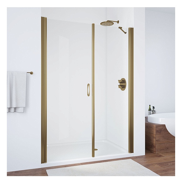 Душевая дверь в нишу Vegas Glass EP-F-2 160 05 01 L профиль бронза, стекло прозрачное 