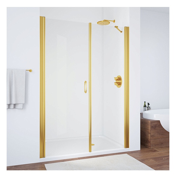 Душевая дверь в нишу Vegas Glass EP-F-2 165 09 01 L профиль золото, стекло прозрачное 