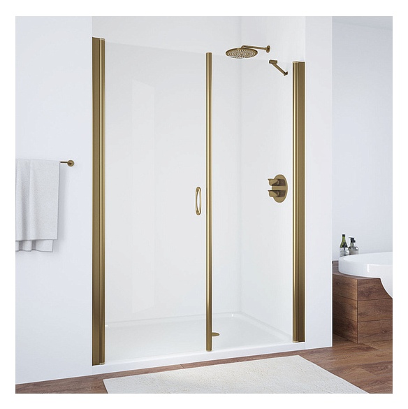 Душевая дверь в нишу Vegas Glass EP-F-2 175 05 01 L профиль бронза, стекло прозрачное 