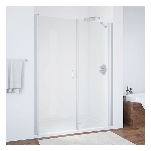 Душевая дверь в нишу Vegas Glass EP-F-2 175 07 01 L профиль матовый хром, стекло прозрачное 