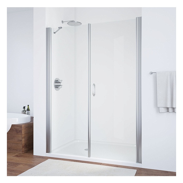 Душевая дверь в нишу Vegas Glass EP-F-2 175 08 01 R профиль глянцевый хром, стекло прозрачное 