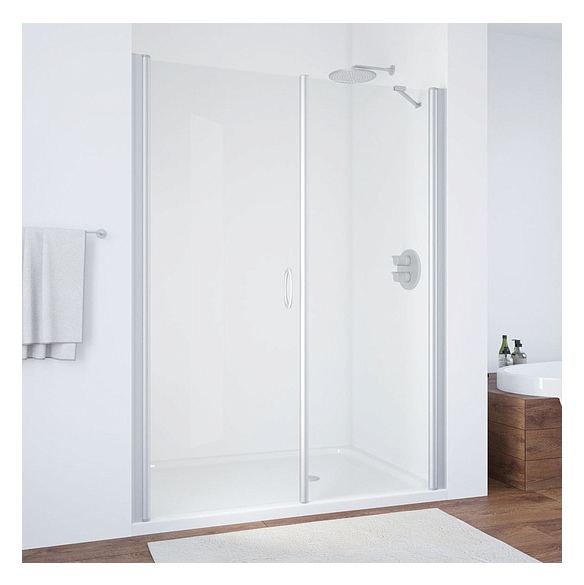 Душевая дверь в нишу Vegas Glass EP-F-2 180 07 01 L профиль матовый хром, стекло прозрачное 