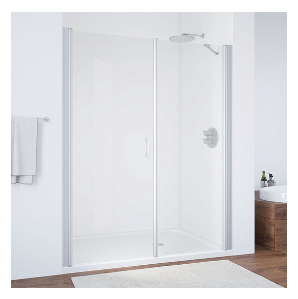 Душевая дверь в нишу Vegas Glass EP-F-2 185 07 01 L профиль матовый хром, стекло прозрачное 