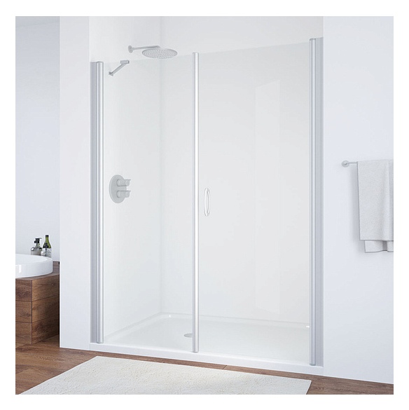 Душевая дверь в нишу Vegas Glass EP-F-2 185 07 01 R профиль матовый хром, стекло прозрачное 