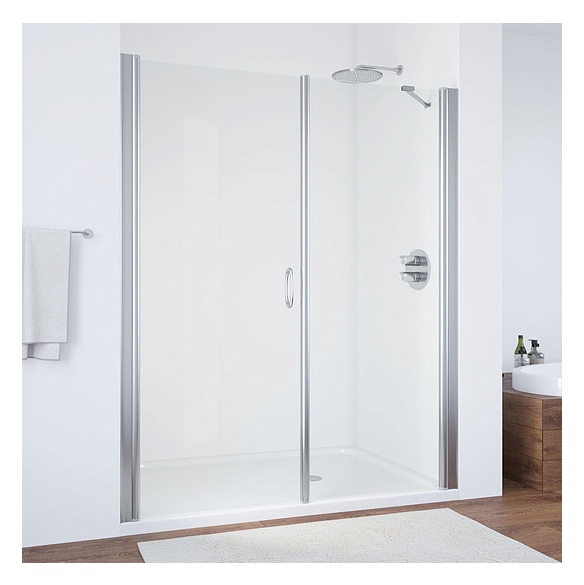 Душевая дверь в нишу Vegas Glass EP-F-2 185 08 01 L профиль глянцевый хром, стекло прозрачное 