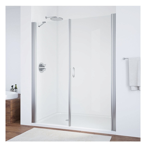 Душевая дверь в нишу Vegas Glass EP-F-2 185 08 01 R профиль глянцевый хром, стекло прозрачное 