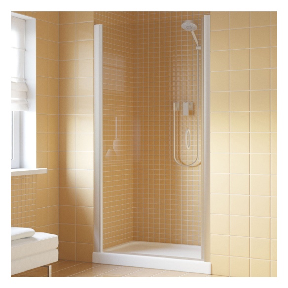 Душевая дверь в нишу Vegas Glass EP Lux 85 07 01 L профиль матовый хром, стекло прозрачное 