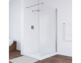 Душевая перегородка Vegas Glass EAF 96 08 02 профиль глянцевый хром, стекло шиншилла 