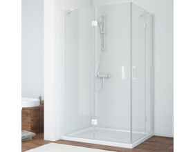 Душевой уголок Vegas Glass AFA-F 110*80 01 01 L профиль белый, стекло прозрачное 