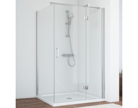 Душевой уголок Vegas Glass AFP-Fis 120*80 08 01 R профиль глянцевый хром, стекло прозрачное 