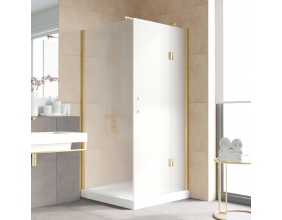 Душевой уголок Vegas Glass AFP-Fis Lux 0100 09 10 R профиль золото, стекло сатин 