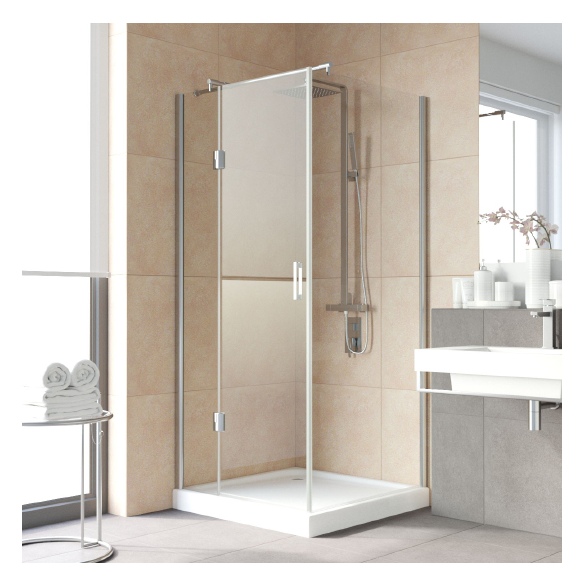 Душевой уголок Vegas Glass AFP-Fis Lux 100*90 08 01 L профиль глянцевый хром, стекло прозрачное 