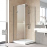 Душевой уголок Vegas Glass AFP-Fis Lux 100*90 08 01 L профиль глянцевый хром, стекло прозрачное 