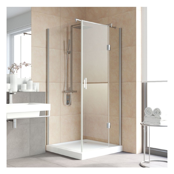 Душевой уголок Vegas Glass AFP-Fis Lux 100*90 08 01 R профиль глянцевый хром, стекло прозрачное 