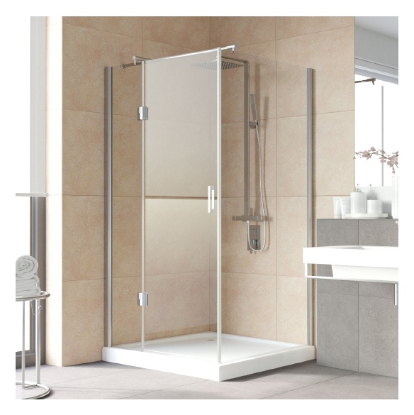 Душевой уголок Vegas Glass AFP-Fis Lux 120*100 08 01 L профиль глянцевый хром, стекло прозрачное 