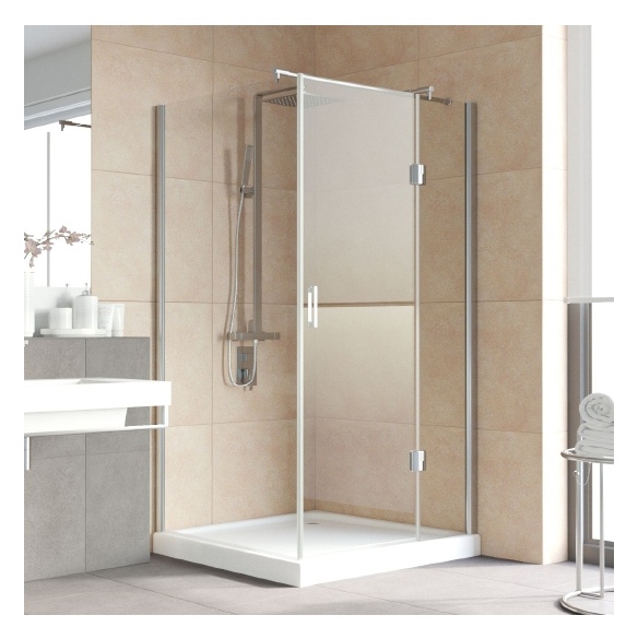 Душевой уголок Vegas Glass AFP-Fis Lux 120*100 08 01 R профиль глянцевый хром, стекло прозрачное 