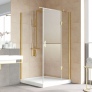 Душевой уголок Vegas Glass AFP-Fis Lux 120*100 09 01 R профиль золото, стекло прозрачное 