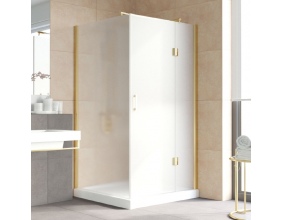 Душевой уголок Vegas Glass AFP-Fis Lux 120*100 09 10 R профиль золото, стекло сатин 