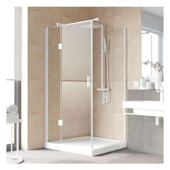 Душевой уголок Vegas Glass AFP-Fis Lux 120*90 01 01 L профиль белый, стекло прозрачное 