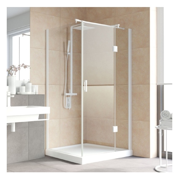 Душевой уголок Vegas Glass AFP-Fis Lux 120*90 01 01 R профиль белый, стекло прозрачное 