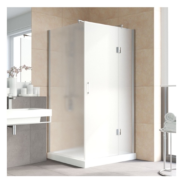 Душевой уголок Vegas Glass AFP-Fis Lux 120*90 08 10 R профиль глянцевый хром, стекло сатин 
