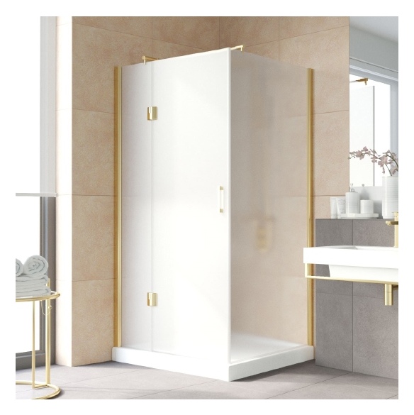 Душевой уголок Vegas Glass AFP-Fis Lux 120*90 09 10 L профиль золото, стекло сатин 