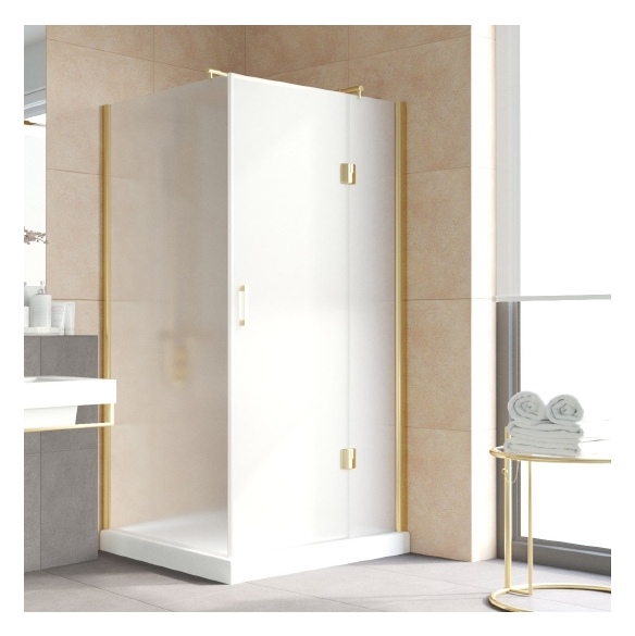 Душевой уголок Vegas Glass AFP-Fis Lux 120*90 09 10 R профиль золото, стекло сатин 