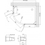 Душевой уголок Vegas Glass AFS-F 100*80 01 01 R профиль белый, стекло прозрачное 