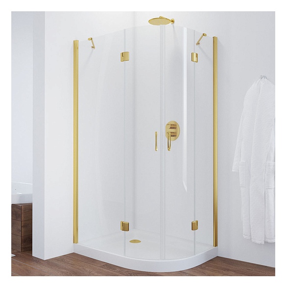 Душевой уголок Vegas Glass AFS-F 100*80 09 01 L профиль золото, стекло прозрачное 