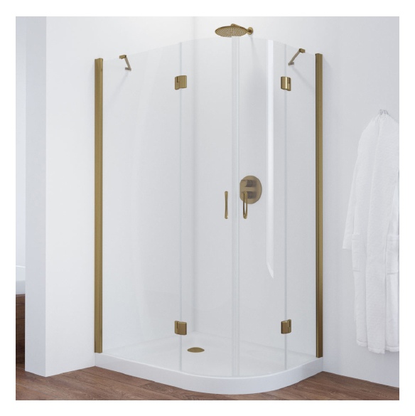 Душевой уголок Vegas Glass AFS-F 110*100 05 01 L профиль бронза, стекло прозрачное 