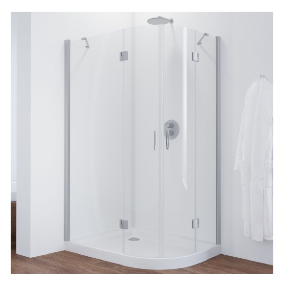 Душевой уголок Vegas Glass AFS-F 110*100 07 01 L профиль матовый хром, стекло прозрачное 