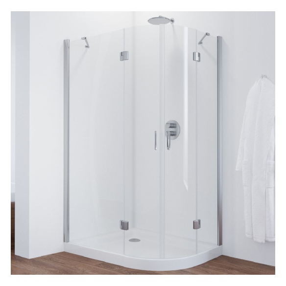 Душевой уголок Vegas Glass AFS-F 110*100 08 01 L профиль глянцевый хром, стекло прозрачное 