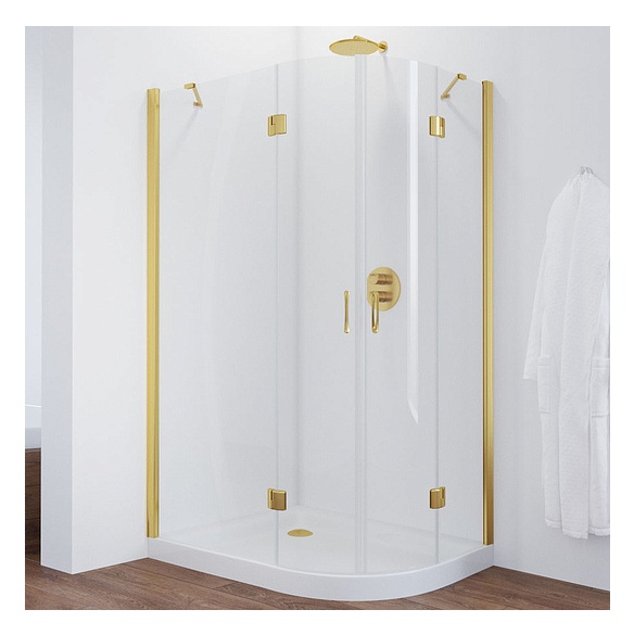 Душевой уголок Vegas Glass AFS-F 110*100 09 01 L профиль золото, стекло прозрачное 