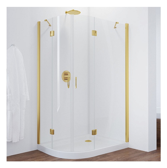 Душевой уголок Vegas Glass AFS-F 110*100 09 01 R профиль золото, стекло прозрачное 