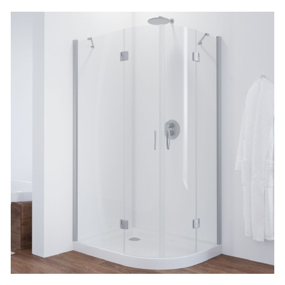 Душевой уголок Vegas Glass AFS-F 110*80 07 01 L профиль матовый хром, стекло прозрачное 