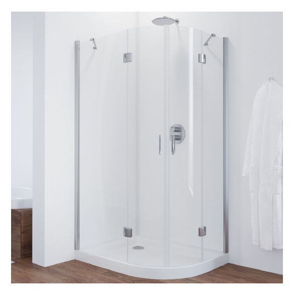 Душевой уголок Vegas Glass AFS-F 110*80 08 01 L профиль глянцевый хром, стекло прозрачное 