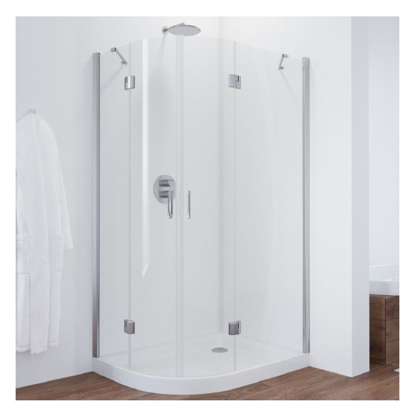 Душевой уголок Vegas Glass AFS-F 110*80 08 01 R профиль глянцевый хром, стекло прозрачное 