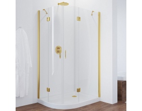 Душевой уголок Vegas Glass AFS-F 110*80 09 01 R профиль золото, стекло прозрачное 