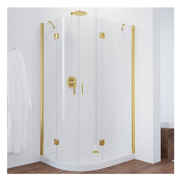 Душевой уголок Vegas Glass AFS-F 110*80 09 01 R профиль золото, стекло прозрачное 