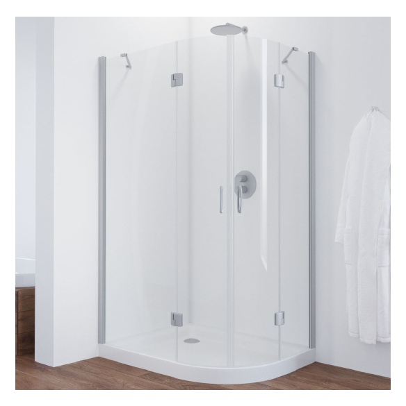 Душевой уголок Vegas Glass AFS-F 110*90 07 01 L профиль матовый хром, стекло прозрачное 
