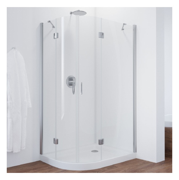 Душевой уголок Vegas Glass AFS-F 110*90 08 01 R профиль глянцевый хром, стекло прозрачное 