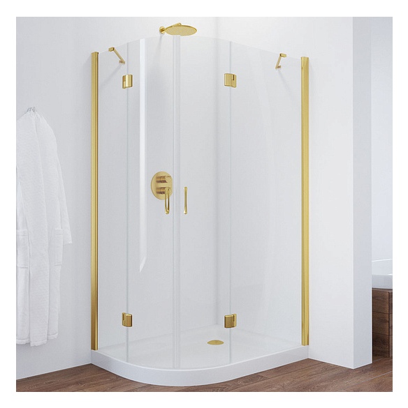 Душевой уголок Vegas Glass AFS-F 110*90 09 01 R профиль золото, стекло прозрачное 