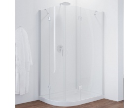 Душевой уголок Vegas Glass AFS-F 120*100 01 01 R профиль белый, стекло прозрачное 