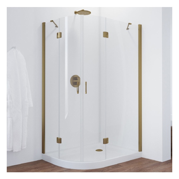 Душевой уголок Vegas Glass AFS-F 120*100 05 01 R профиль бронза, стекло прозрачное 