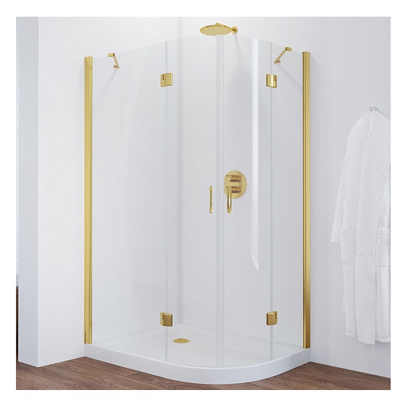 Душевой уголок Vegas Glass AFS-F 120*100 09 01 L профиль золото, стекло прозрачное 