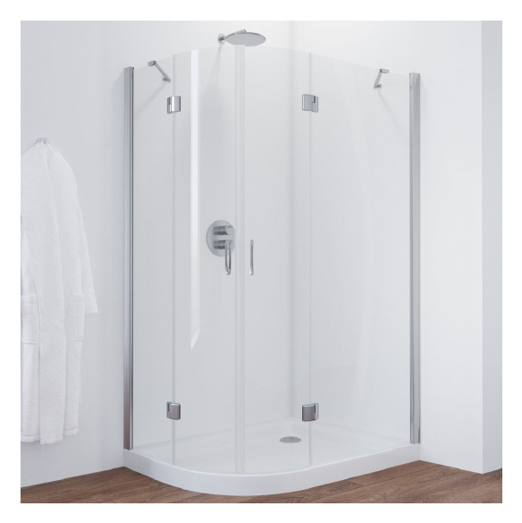 Душевой уголок Vegas Glass AFS-F 120*110 08 01 R профиль глянцевый хром, стекло прозрачное 