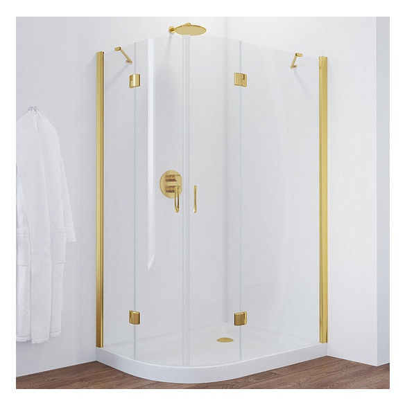 Душевой уголок Vegas Glass AFS-F 120*110 09 01 R профиль золото, стекло прозрачное 
